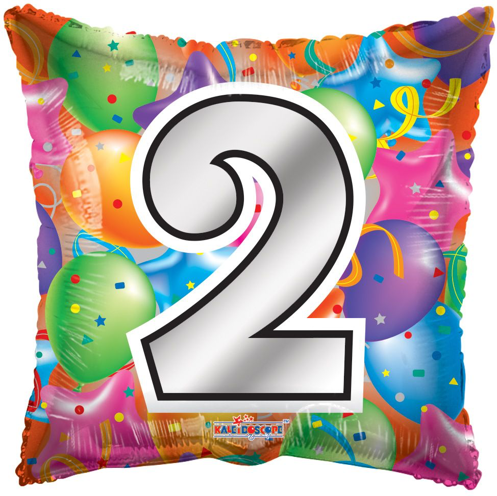 Birthday Number 2, Square Foil Balloon