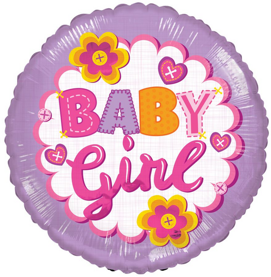 18" Baby Girl Flowers Balloon