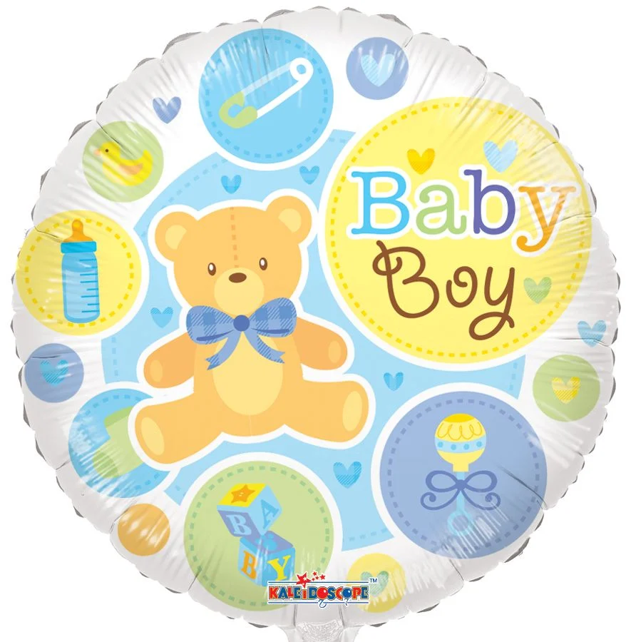 18" Baby Boy Teddy Bear Balloon