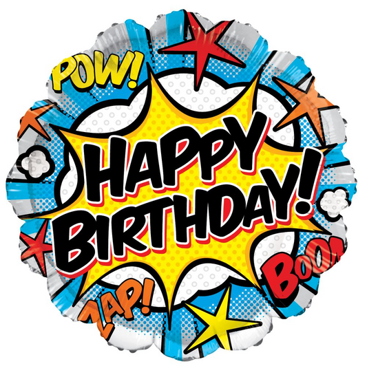 18" Happy Birthday Comic Balloon