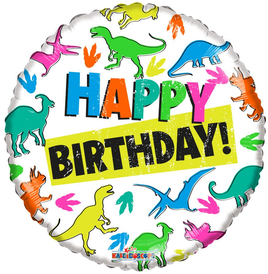 18" Happy Birthday Dinosaurs Balloon