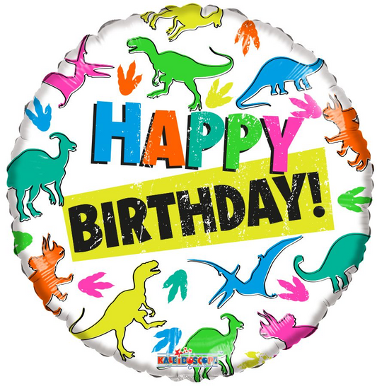 18" Happy Birthday Dinosaurs Balloon
