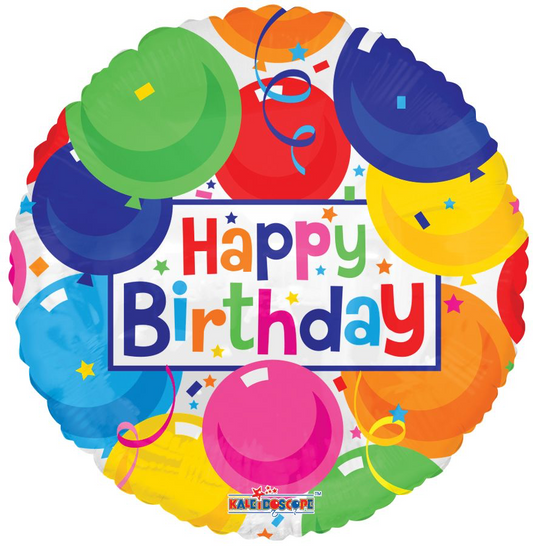 18" Happy Birthday Balloons Full Color Balloon