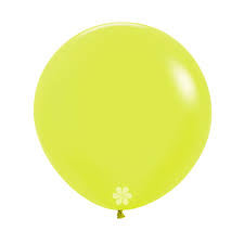 Neon Yellow Helium Inflated Latex Balloon