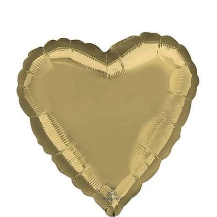 18" Metallic White Gold Heart Balloon