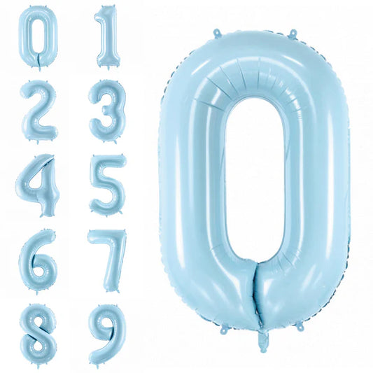 Baby Blue Number Foil Balloon