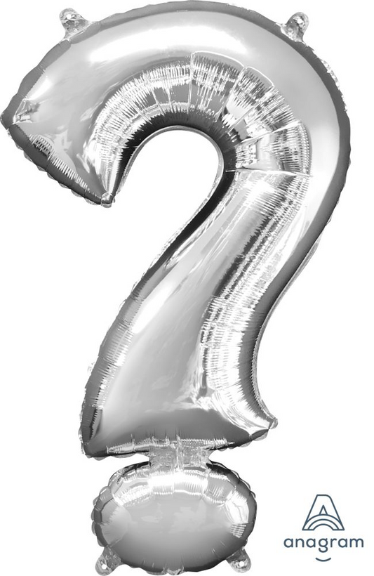 Silver Question Mark ? Symbol SuperShape Balloon