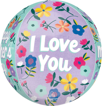 Happy Mother’s Day Threaded Flowers Orbz Balloon