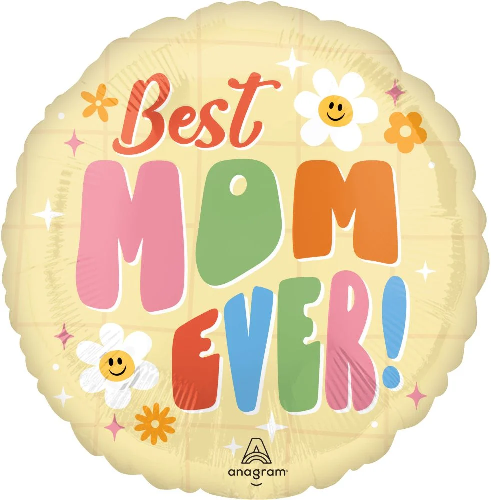18" Best Mom Ever Retro Balloon