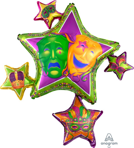 Masquerade Star Cluster SuperShape Balloon