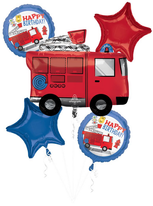 First Responder Firefighter Happy Birthday Balloon Bouquet
