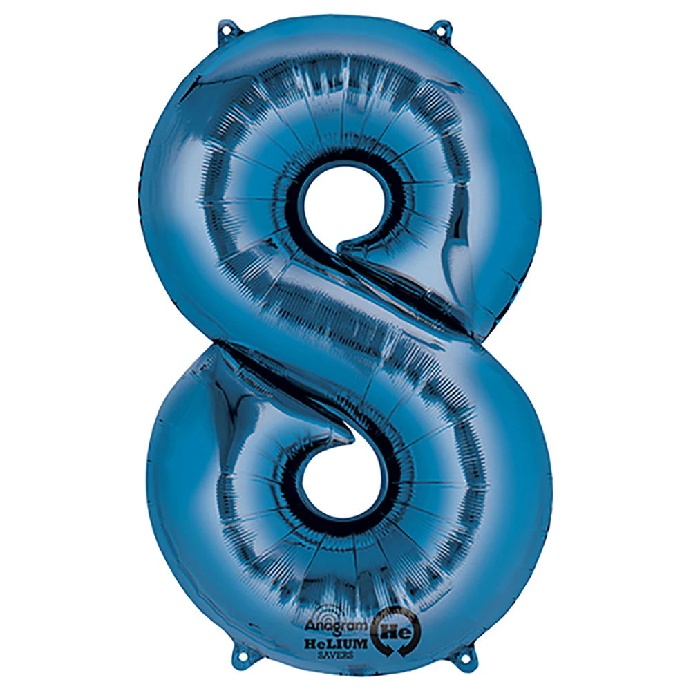 Royal Blue Number Foil Balloon