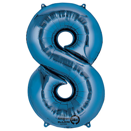 Royal Blue Number Foil Balloon