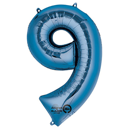 Royal Blue Number Foil Balloon