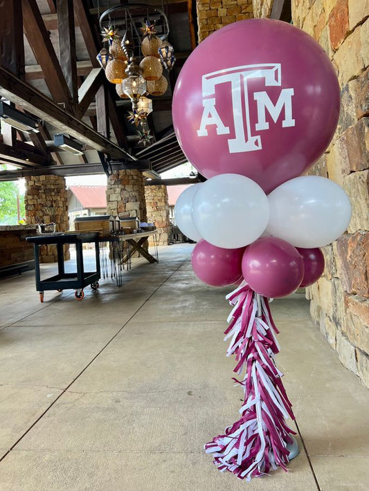 Graduation Balloon Column with College Logo