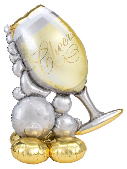51” Cheers Bubbly Glass Airloonz Foil Balloon
