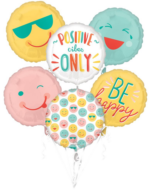 Positive Vibes Smile Faces Balloon Bouquet