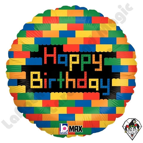 18” Happy Birthday Blocks Balloon