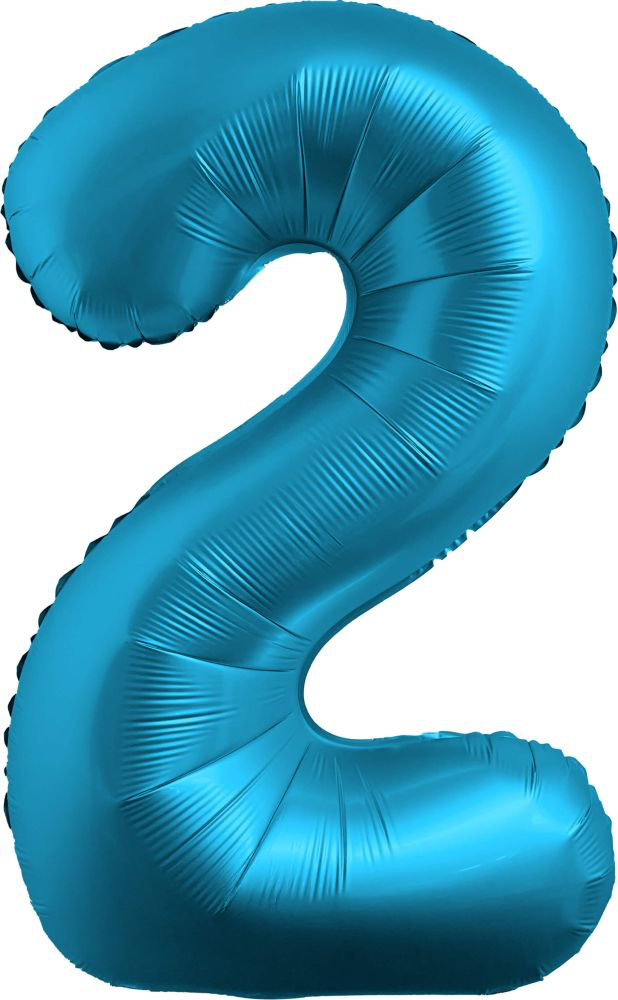 Chrome Blue Number Foil Balloon