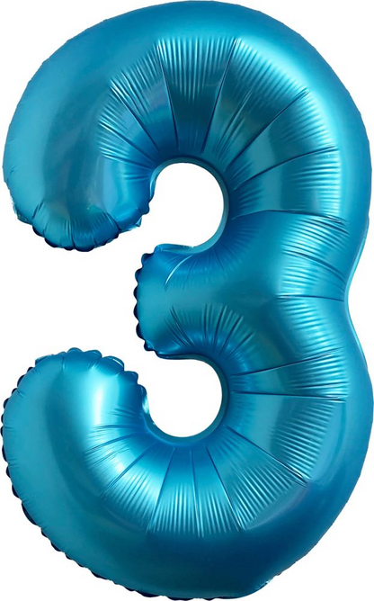 Chrome Blue Number Foil Balloon