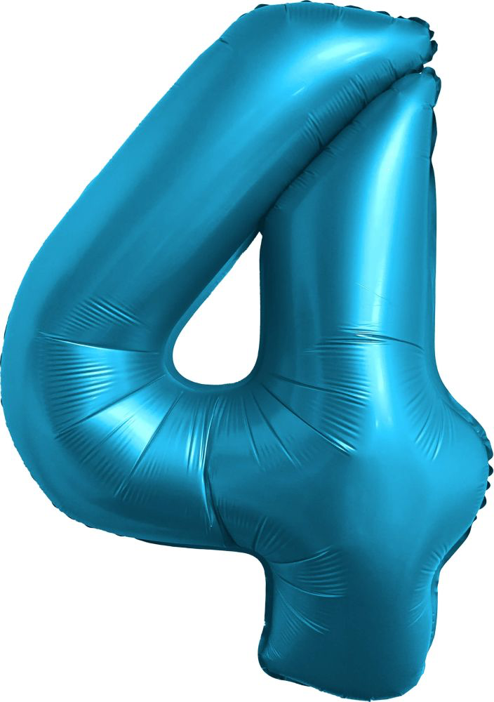 Chrome Blue Number Foil Balloon