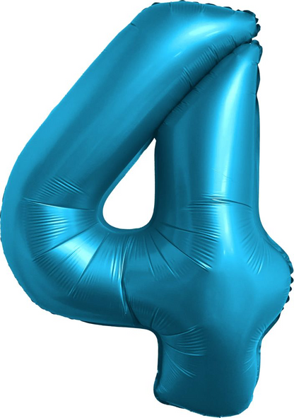 Chrome Blue Number Foil Balloon