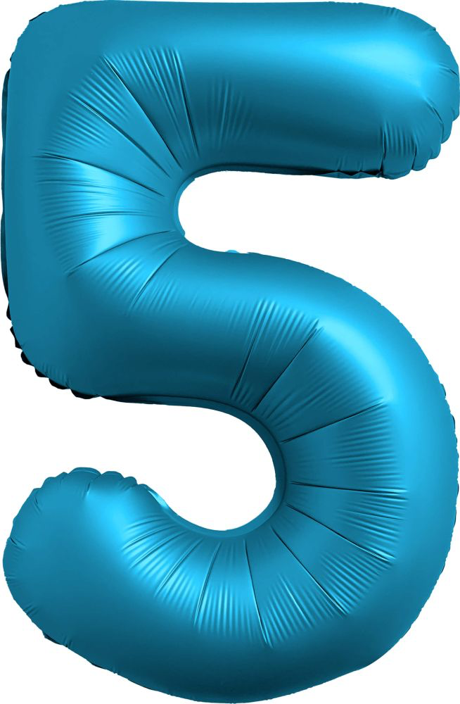 Chrome Blue Number Foil Balloon