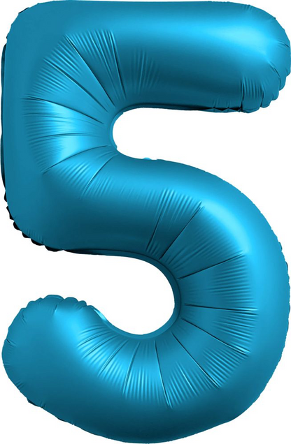 Chrome Blue Number Foil Balloon