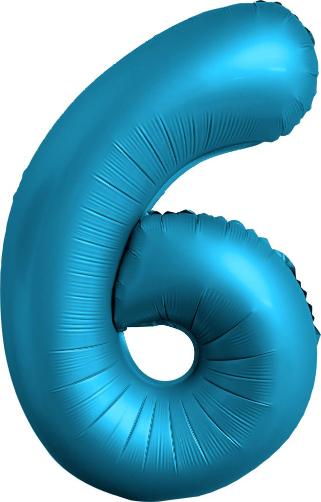 Chrome Blue Number Foil Balloon