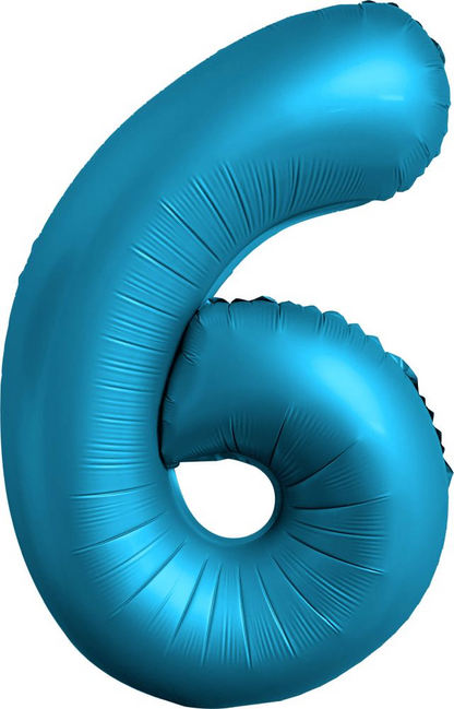 Chrome Blue Number Foil Balloon