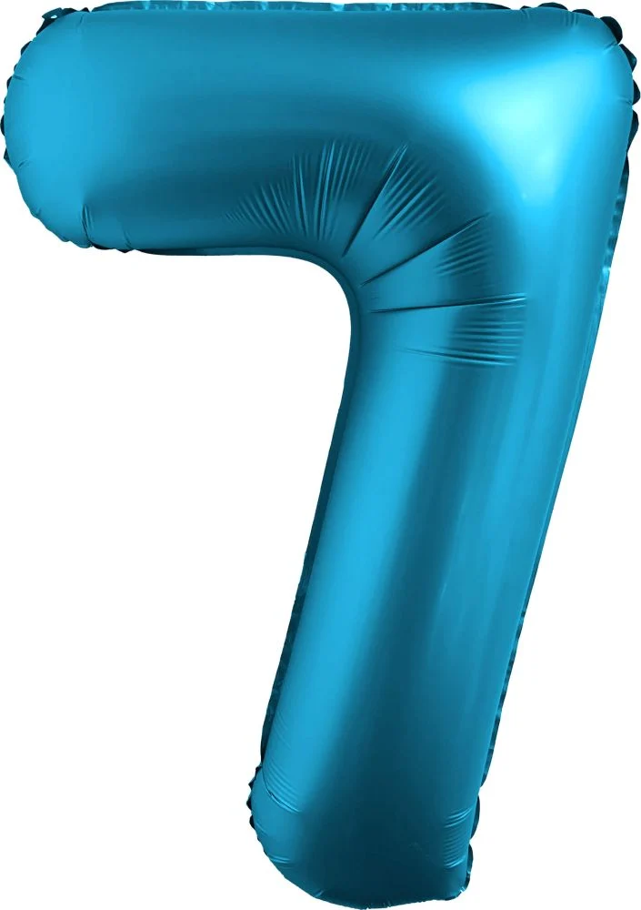 Chrome Blue Number Foil Balloon