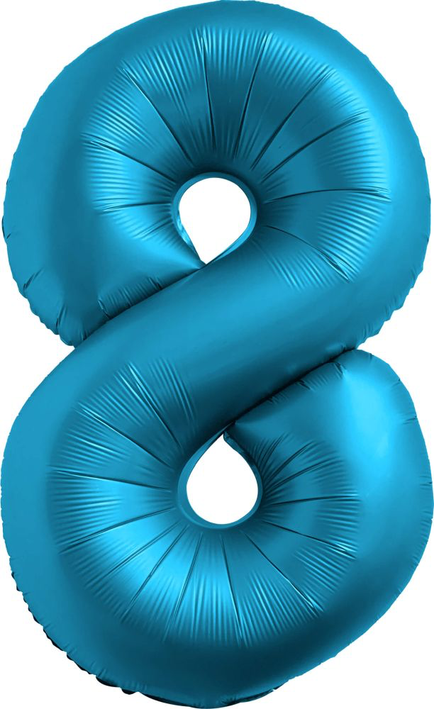 Chrome Blue Number Foil Balloon
