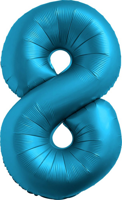 Chrome Blue Number Foil Balloon