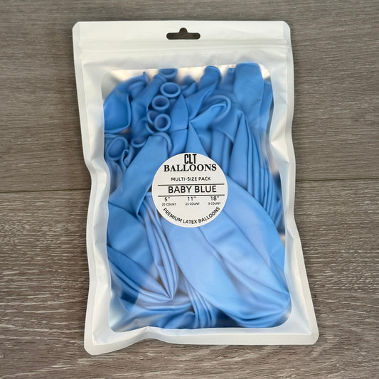 Baby Blue Balloon Multi-Size Pack