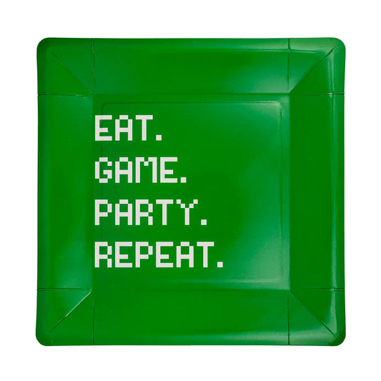 Eat Game Party Square Dinner Plate