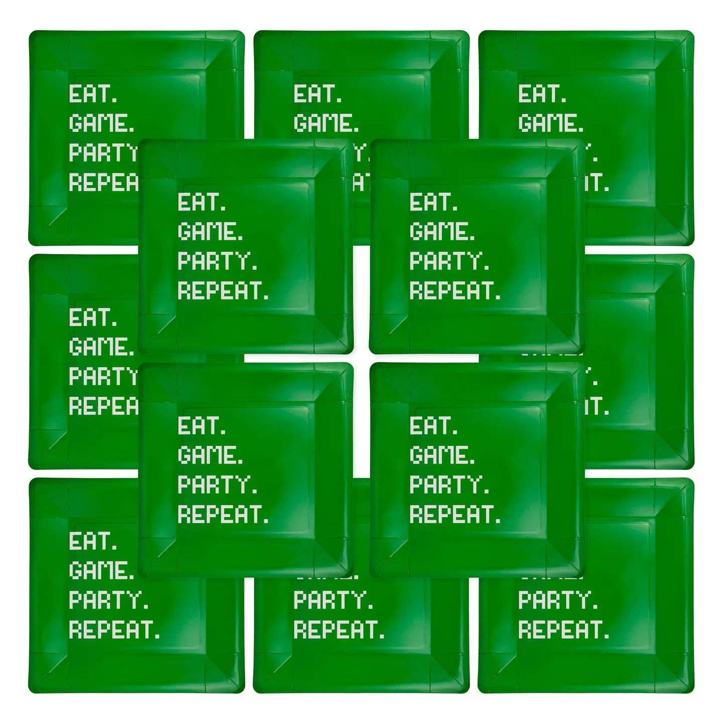 Eat Game Party Square Dinner Plate
