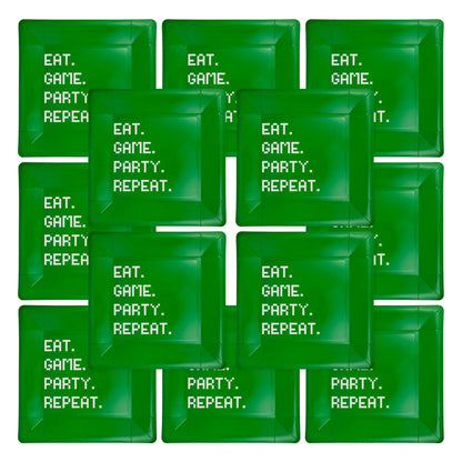 Eat Game Party Square Dinner Plate