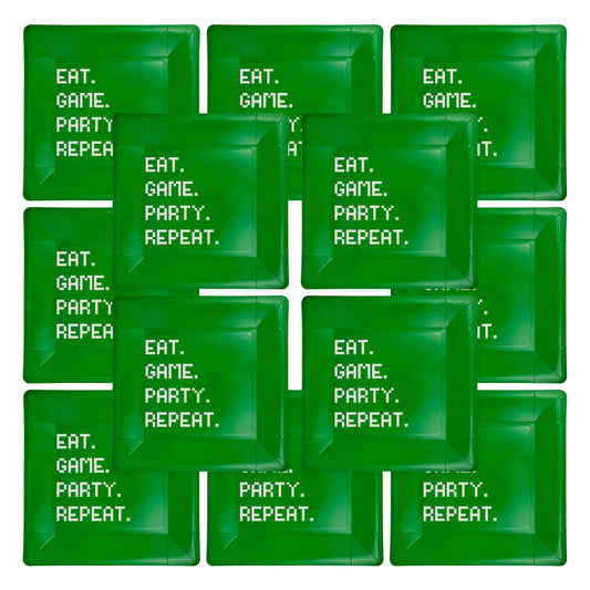 Eat Game Party Square Dinner Plate