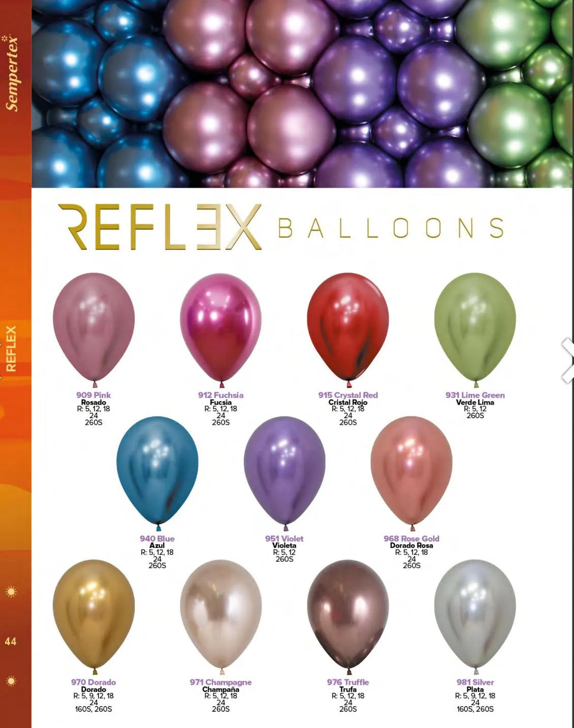 Helium Inflated Reflex Latex Balloons
