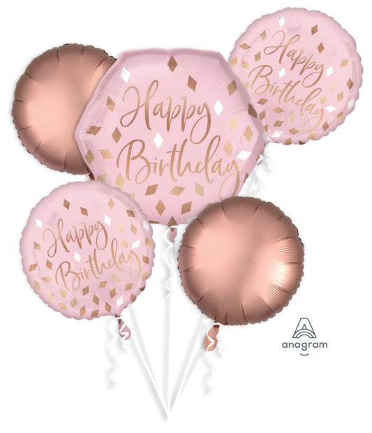 Blush Happy Birthday Balloon Bouquet