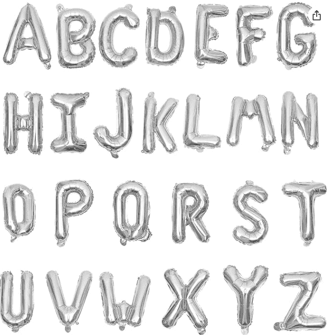 16” Silver Letter Foil Balloon Convergram
