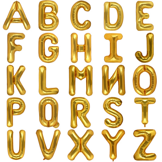16” Gold Letter Foil Balloon Anagram Air Filled
