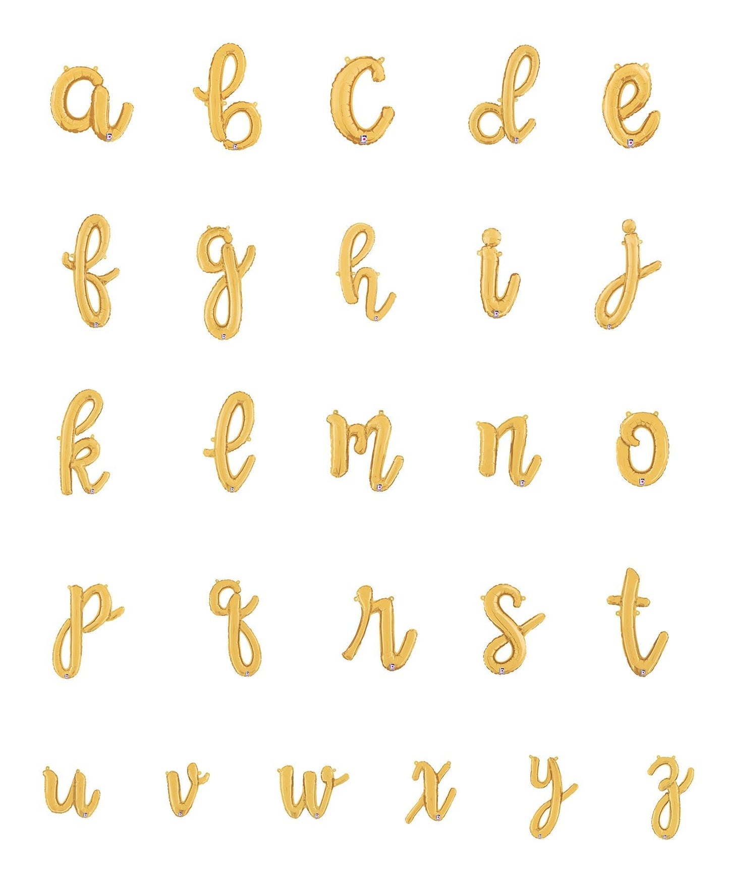 16” Gold Script Letter Foil Balloon Airise