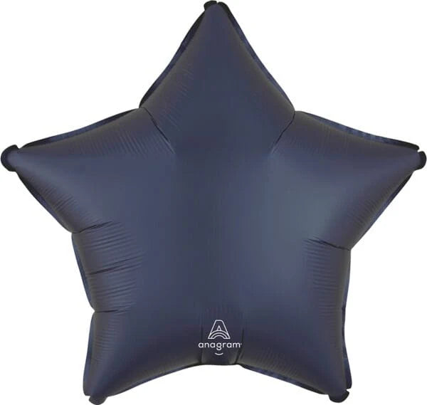 18" Satin Luxe Navy Blue Star Balloon