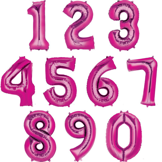 34” Pink Number Foil Balloon Anagram