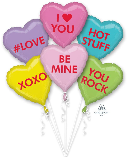 Candy Hearts Valentine Balloon Bouquet