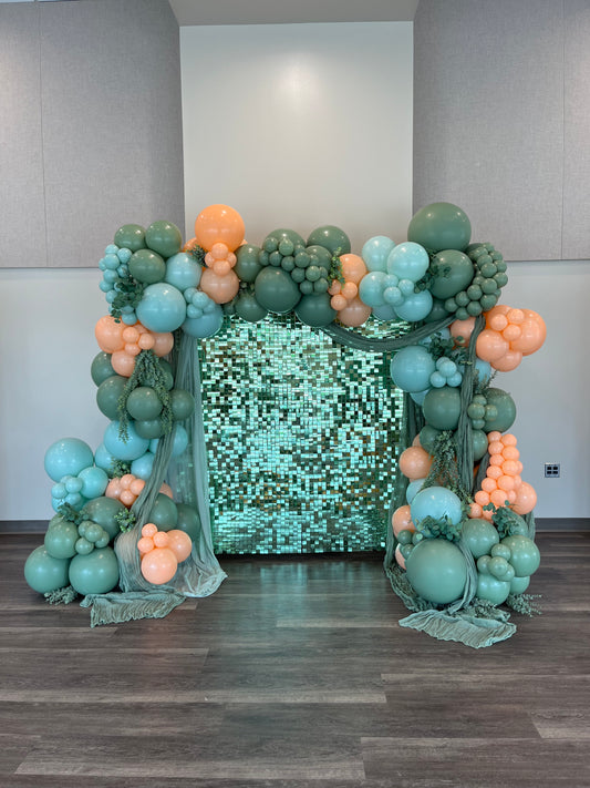 Sage Green Shimmer Wall Rental