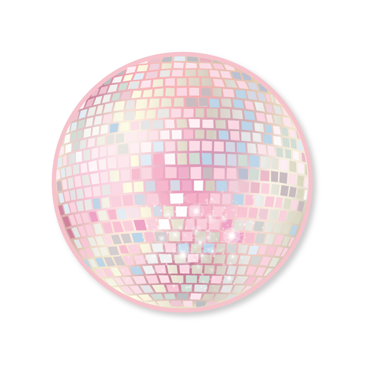 PINK DISCO BALL DESSERT PLATES