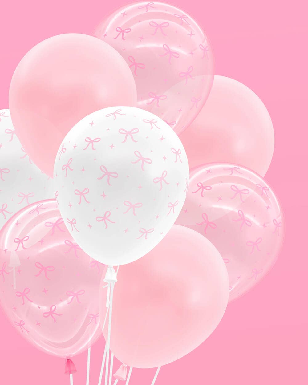 24 ct Pink Bow Latex Balloons