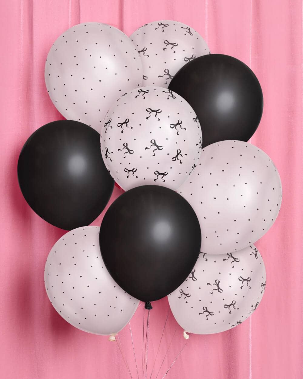 24 ct Little Black Bow Latex Balloons